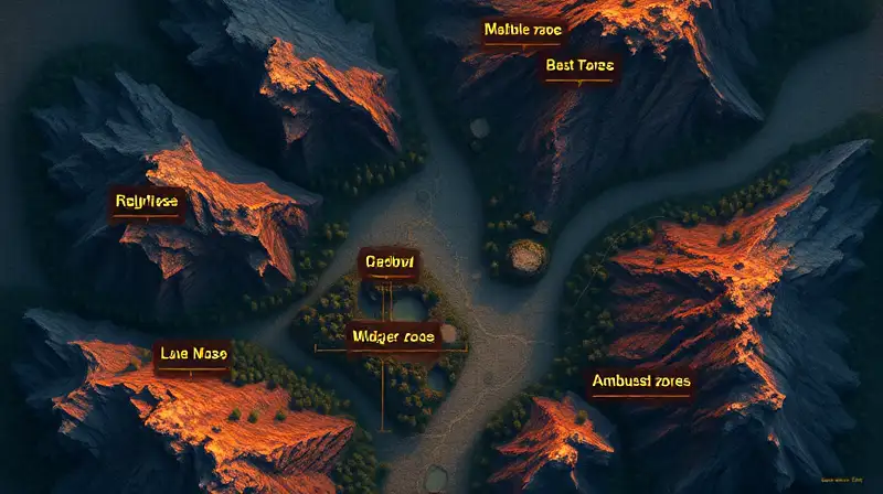 Mapa táctico Olympus con zonas destacadas