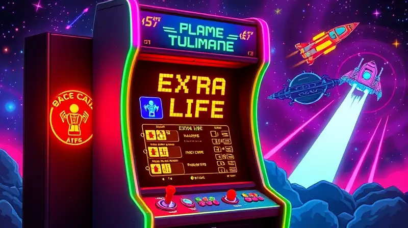 Máquina arcade retro con luces neón