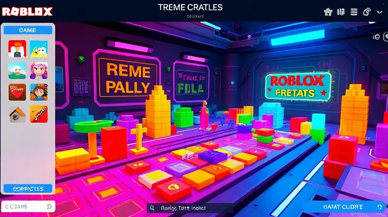 Interfaz Roblox crea puzles coloridos y dinámicos