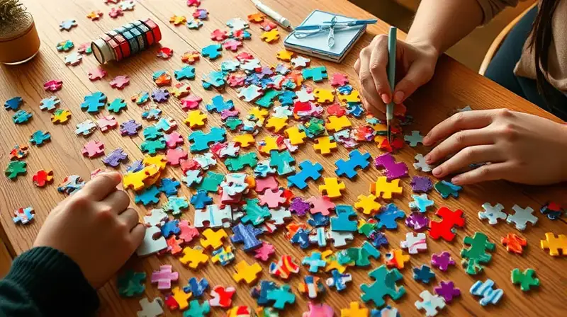 Piezas coloridas personalizadas en ambiente creativo