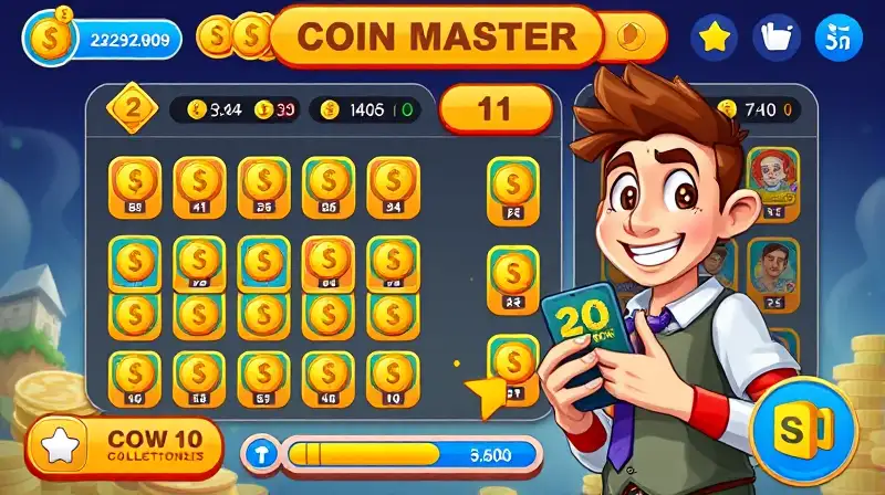 Interfaz colorida y organizada del juego Coin Master