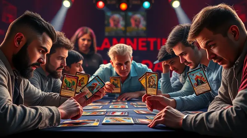 Torneo de cartas legendarias con ambiente intenso