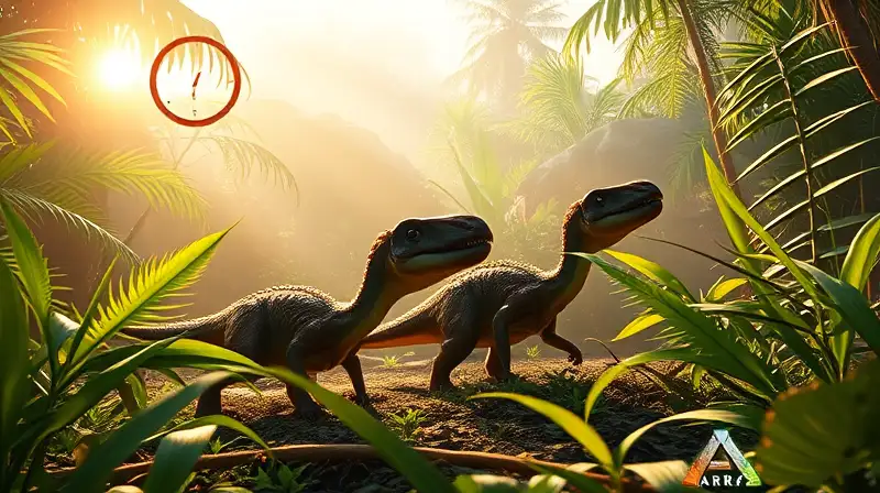 Dinosaurios bebés crecen en jungla vibrante