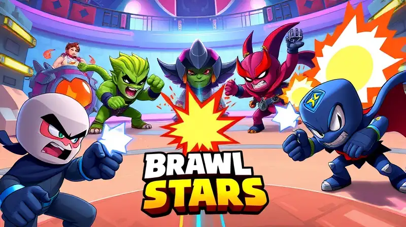 Personajes de Brawl Stars en batalla dinámica