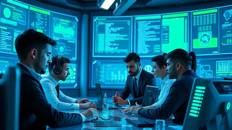 Moderadores analizan datos en sala futurista