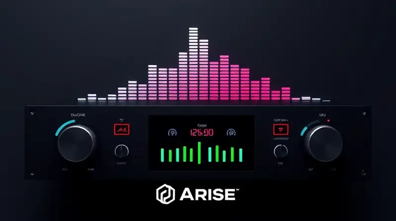 Dispositivo moderno con interfaz de sonido futurista