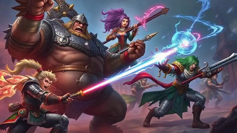 Equipo PvP de World of Warcraft en batalla