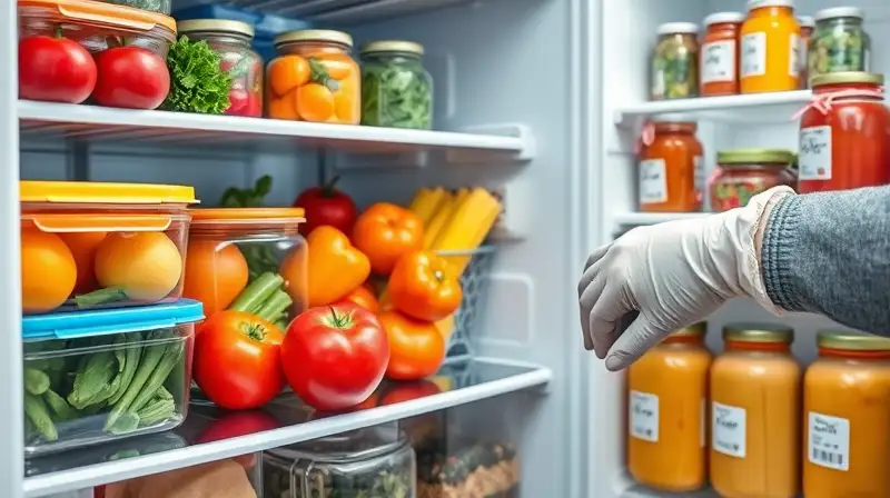 Frutas y verduras frescas bien almacenadas