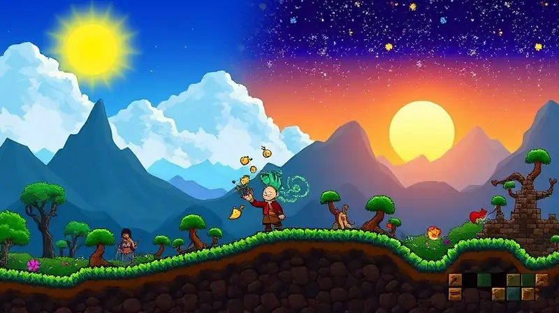 Personaje con poderes en paisaje vibrante
