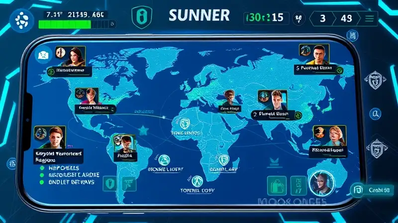 Interfaz móvil futurista con seguridad global