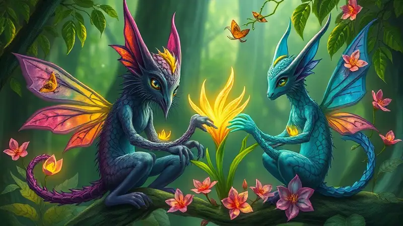 Guardianes místicos Pals en bosque encantado