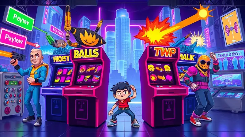 Arcade retro con armas
